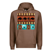 Chestnut native american aztec seamless pattern 2 Premium Hoodie - BundleAndBundleShop