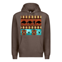 Coffee native american aztec seamless pattern 2 Premium Hoodie - BundleAndBundleShop