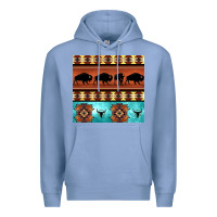 Colony Blue native american aztec seamless pattern 2 Premium Hoodie - BundleAndBundleShop
