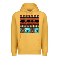 Mustard native american aztec seamless pattern 2 Premium Hoodie - BundleAndBundleShop