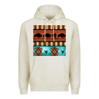 Oatmeal Heather native american aztec seamless pattern 2 Premium Hoodie - BundleAndBundleShop