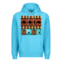 Ocean Blue native american aztec seamless pattern 2 Premium Hoodie - BundleAndBundleShop