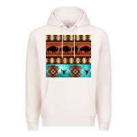 Pale Pink native american aztec seamless pattern 2 Premium Hoodie - BundleAndBundleShop
