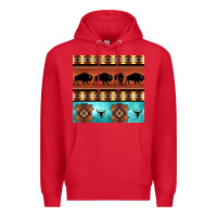 Red native american aztec seamless pattern 2 Premium Hoodie - BundleAndBundleShop