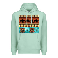 Seafoam native american aztec seamless pattern 2 Premium Hoodie - BundleAndBundleShop
