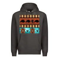 Smoke native american aztec seamless pattern 2 Premium Hoodie - BundleAndBundleShop