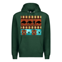 Sports Green native american aztec seamless pattern 2 Premium Hoodie - BundleAndBundleShop