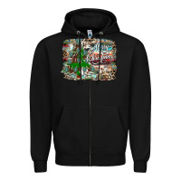 Black merry Christmas tree western Zipper Hoodie - CowhideDigitalArt