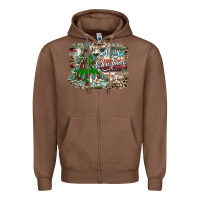 Chestnut merry Christmas tree western Zipper Hoodie - CowhideDigitalArt