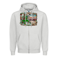 Dove Grey merry Christmas tree western Zipper Hoodie - CowhideDigitalArt
