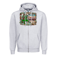 Heather Grey merry Christmas tree western Zipper Hoodie - CowhideDigitalArt