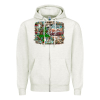 Oatmeal Heather merry Christmas tree western Zipper Hoodie - CowhideDigitalArt