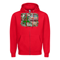 Red merry Christmas tree western Zipper Hoodie - CowhideDigitalArt