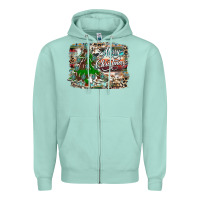 Seafoam merry Christmas tree western Zipper Hoodie - CowhideDigitalArt