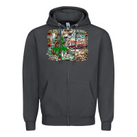 Smoke merry Christmas tree western Zipper Hoodie - CowhideDigitalArt