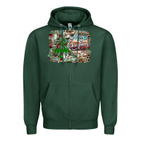 Sports Green merry Christmas tree western Zipper Hoodie - CowhideDigitalArt