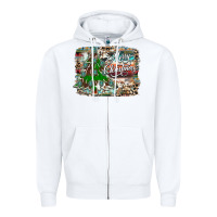 White merry Christmas tree western Zipper Hoodie - CowhideDigitalArt