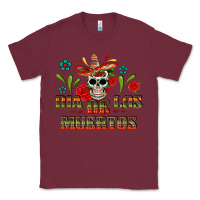 Burgundy Dia De Los Muertos Classic Tee - texasbilliewilder