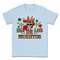 Dusty Blue Dia De Los Muertos Classic Tee - texasbilliewilder