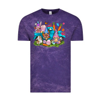 Cloud Purple Easter gnomies with truck Easter Day Vintage Tee - HowdyJamesFarm