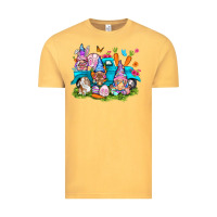 Vintage Mustard Easter gnomies with truck Easter Day Vintage Tee - HowdyJamesFarm