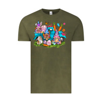 Vintage Olive Easter gnomies with truck Easter Day Vintage Tee - HowdyJamesFarm