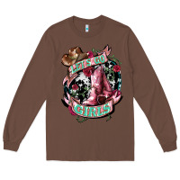 Chestnut Let's go Girl's Cowboy boots Long Sleeve Tee - HowdyJamesFarm