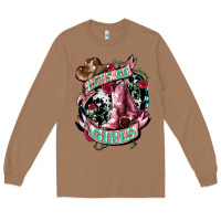 Toasted Coconut Let's go Girl's Cowboy boots Long Sleeve Tee - HowdyJamesFarm