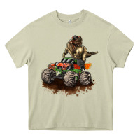 Mossy monster truck and t rex dinosaur Heavy Core Tee - LillyAllenDesigns