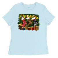 Baby Blue Christmas Ladies Tee - RanaPortraitStore