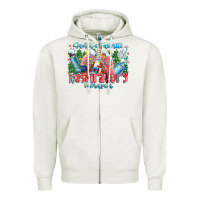 Oatmeal Heather santa's favorite respiratory therapist Zipper Hoodie - CowhideDigitalArt