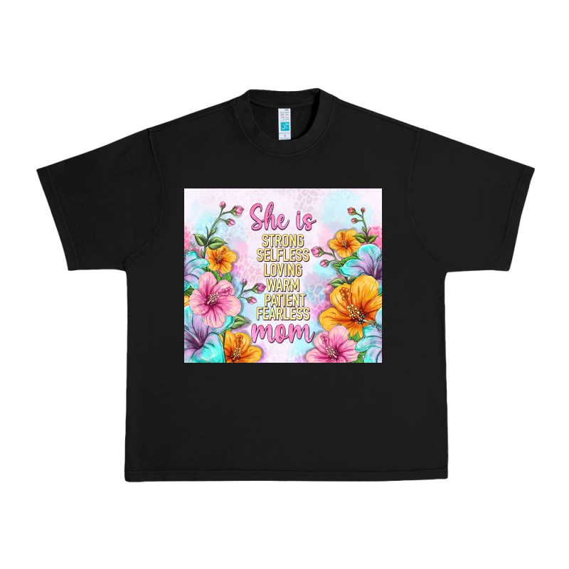 She Is Mom With Flowers Urban Heavy Tee by TumblerDesignByShophia | Teevron