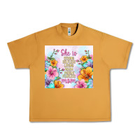 Peanut Butter she is mom with flowers Urban Heavy Tee - TumblerDesignByShophia