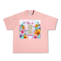 Salmon she is mom with flowers Urban Heavy Tee - TumblerDesignByShophia