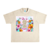 Sandshell she is mom with flowers Urban Heavy Tee - TumblerDesignByShophia