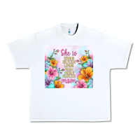 White she is mom with flowers Urban Heavy Tee - TumblerDesignByShophia