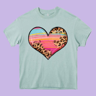 Valentine S Day Colorful Heart Heavy Core Tee Designed By Lillyallendesigns