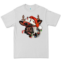 Dove Grey Christmas cow with antlers Premium Tee - Jasminsmagicworld