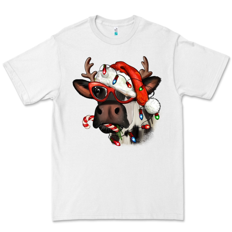 Christmas Cow With Antlers Premium Tee by Jasminsmagicworld | Teevron