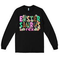 Black Easter Saurus Nurse Easter Day Long Sleeve Tee - HowdyJamesFarm