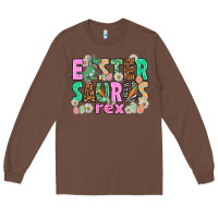 Chestnut Easter Saurus Nurse Easter Day Long Sleeve Tee - HowdyJamesFarm