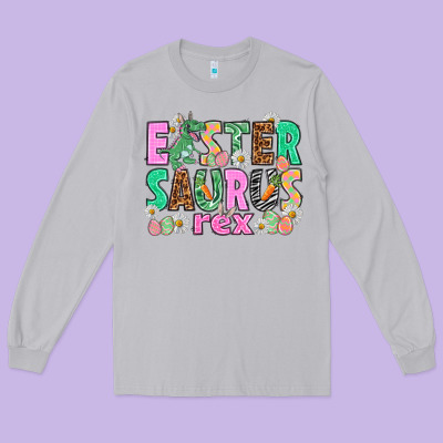 Easter Saurus Nurse Easter Day Long Sleeve Tee Designed By Howdyjamesfarm