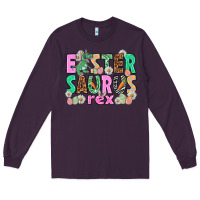 Plum Easter Saurus Nurse Easter Day Long Sleeve Tee - HowdyJamesFarm