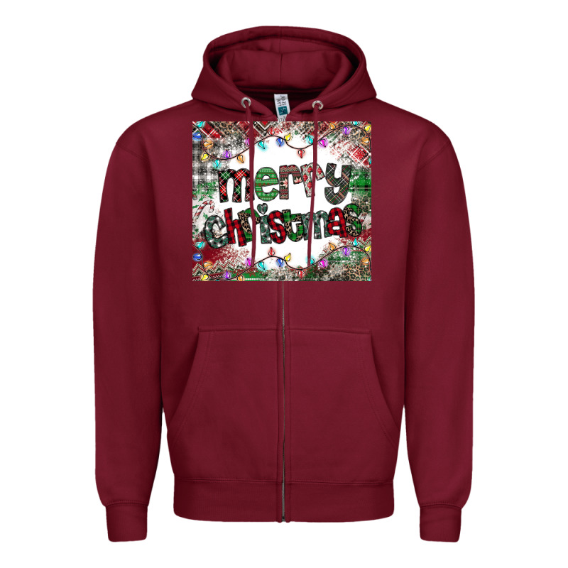 Merry Christmas Zipper Hoodie by CowhideDigitalArt | Teevron