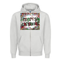Dove Grey merry Christmas Zipper Hoodie - CowhideDigitalArt