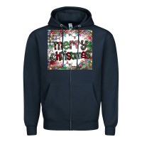 Navy merry Christmas Zipper Hoodie - CowhideDigitalArt
