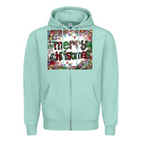 Seafoam merry Christmas Zipper Hoodie - CowhideDigitalArt