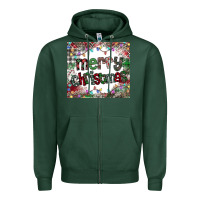Sports Green merry Christmas Zipper Hoodie - CowhideDigitalArt
