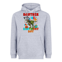 Heather Grey brother of the birthday boy t rex Heavyweight Hoodie - Artiststas
