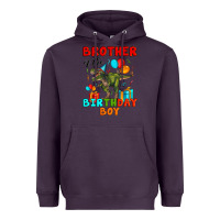 Plum brother of the birthday boy t rex Heavyweight Hoodie - Artiststas